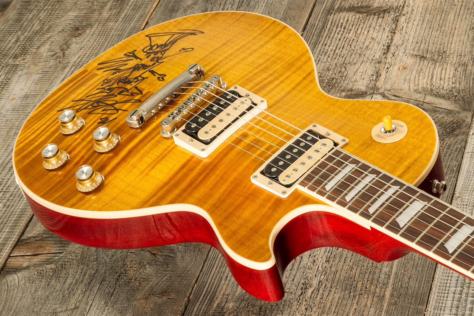 Gibson Slash Les Paul Standard 50's Signed Signature 2h Ht Rw #206630069 - Appetite Amber - Guitare Électrique Single Cut - Variation 2