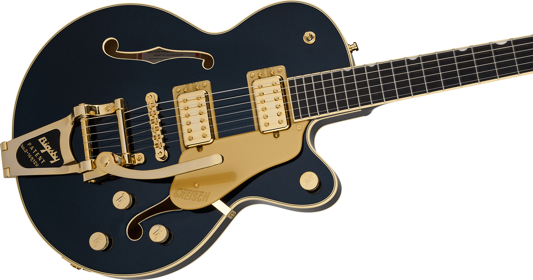 Gretsch Broadkaster Jr Lx Center Block Dc Bigsby Pro. Jap 2h Trem Eb - Midnight Sapphire - Guitare Électrique 1/2 Caisse - Variation 2