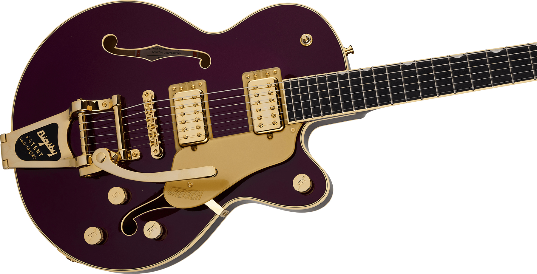 Gretsch Broadkaster Jr Lx Center Block Dc Bigsby Pro. Jap 2h Trem Eb - Blackberry - Guitare Électrique 1/2 Caisse - Variation 2