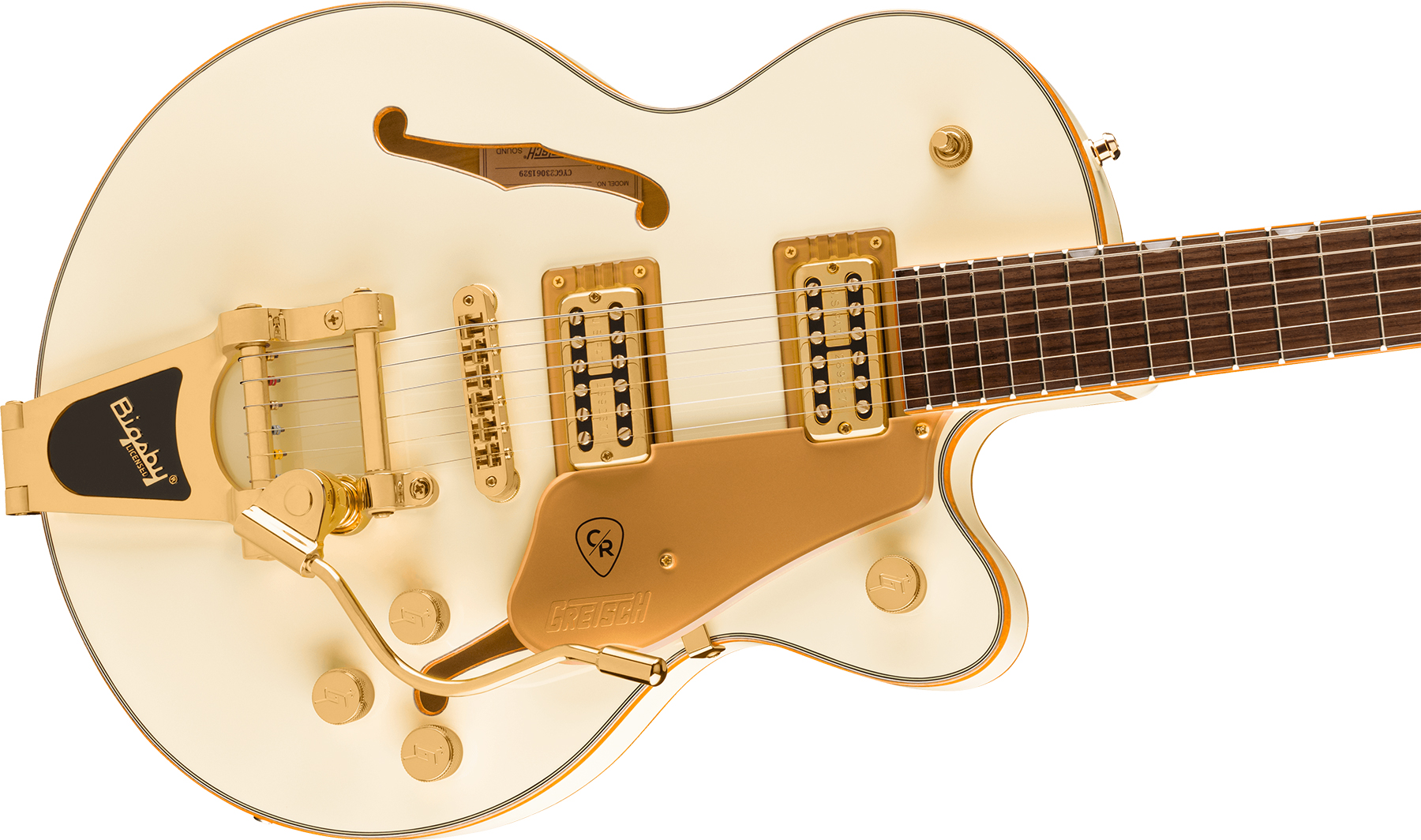 Gretsch Chris Rocha Broadkaster Jr Center Block Electromatic Signature Bigsby 2h Trem Rw - Vintage White - Guitare Électrique 1/2 Caisse - Variation 2