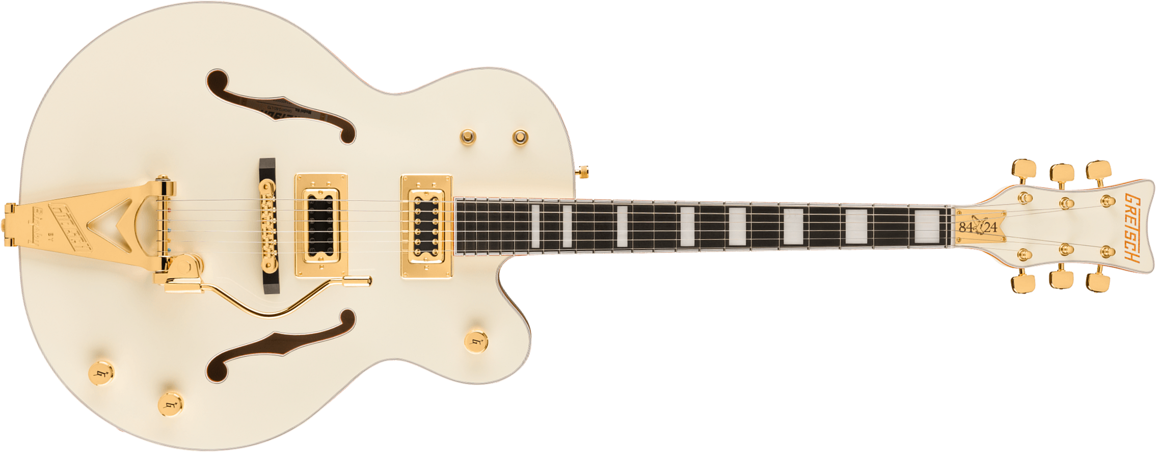 Gretsch Billy Duffy Falcon G8424tg Bigsby Jap Ltd Signature 2h Trem Eb - Vintage White - Guitare Électrique 1/2 Caisse - Main picture