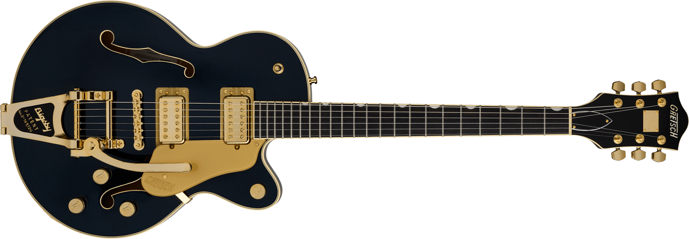 Gretsch Broadkaster Jr Lx Center Block Dc Bigsby Pro. Jap 2h Trem Eb - Midnight Sapphire - Guitare Électrique 1/2 Caisse - Main picture