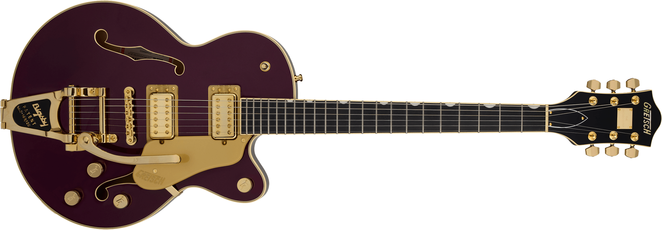 Gretsch Broadkaster Jr Lx Center Block Dc Bigsby Pro. Jap 2h Trem Eb - Blackberry - Guitare Électrique 1/2 Caisse - Main picture