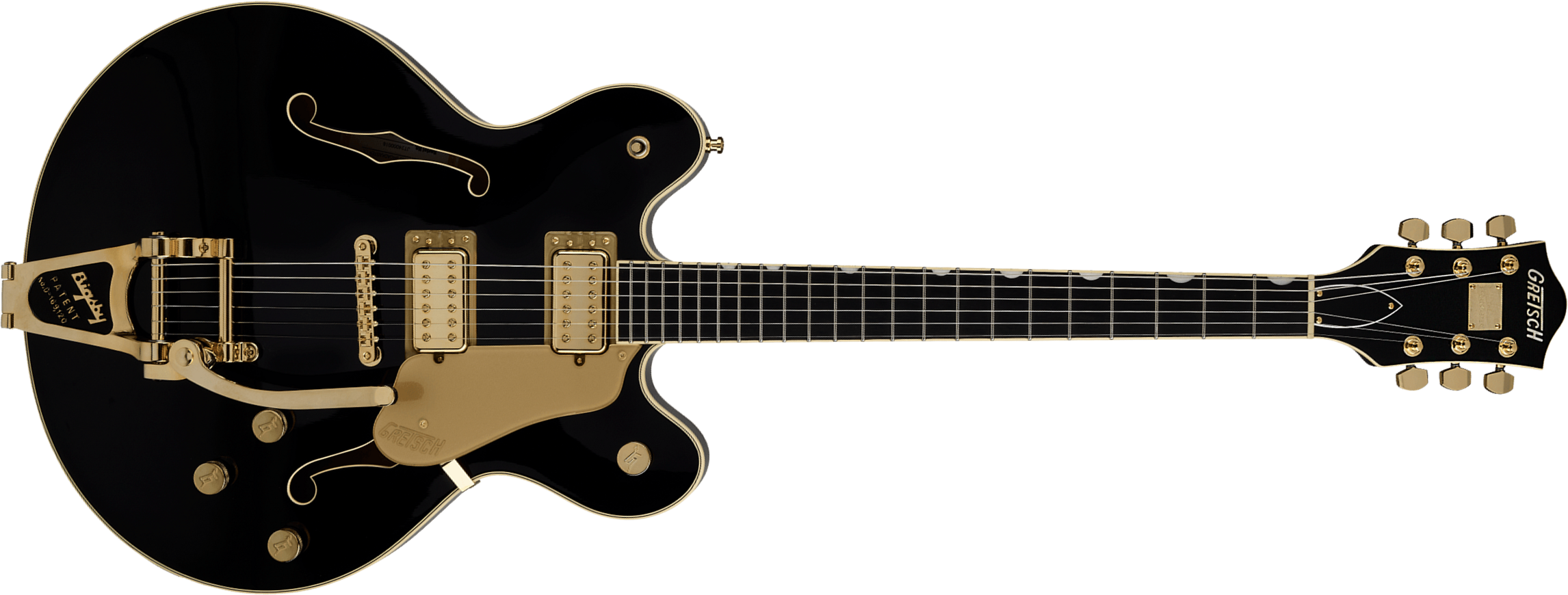 Gretsch Broadkaster Lx Center Block Dc Bigsby Gh Pro. Jap 2h Trem Eb - Black - Guitare Électrique 1/2 Caisse - Main picture