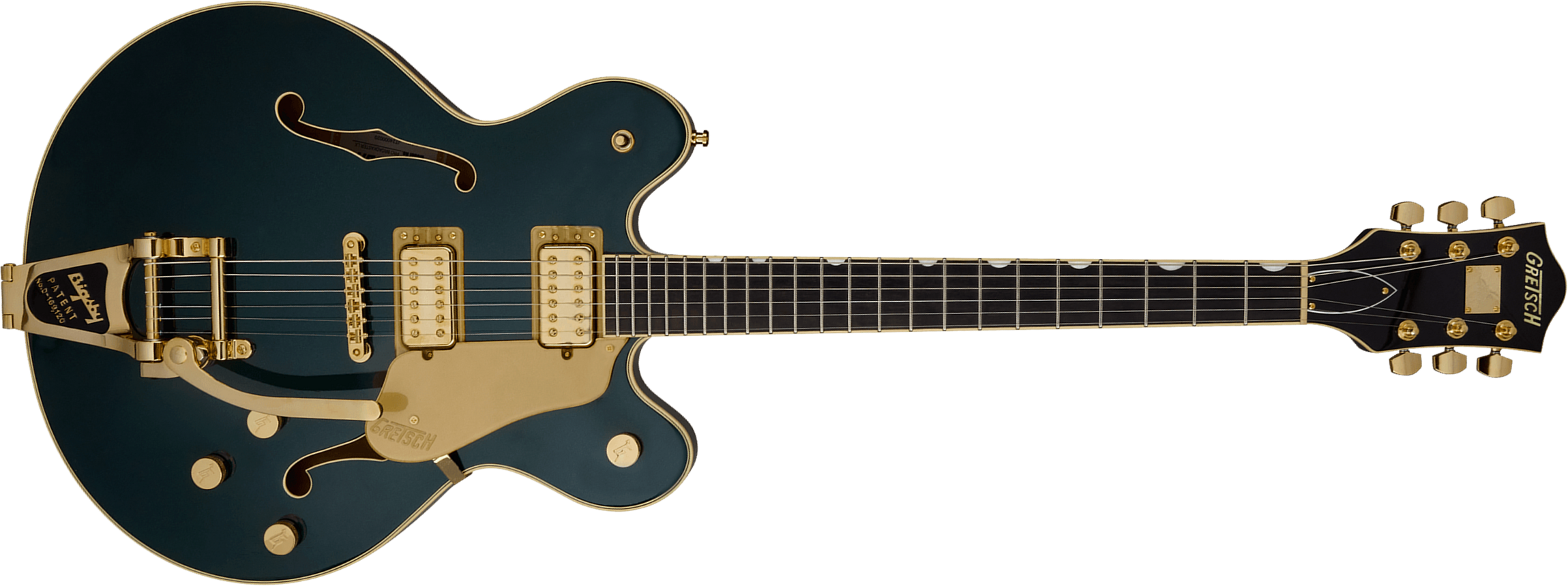 Gretsch Broadkaster Lx Center Block Dc Bigsby Gh Pro. Jap 2h Trem Eb - Cadillac Green - Guitare Électrique 1/2 Caisse - Main picture