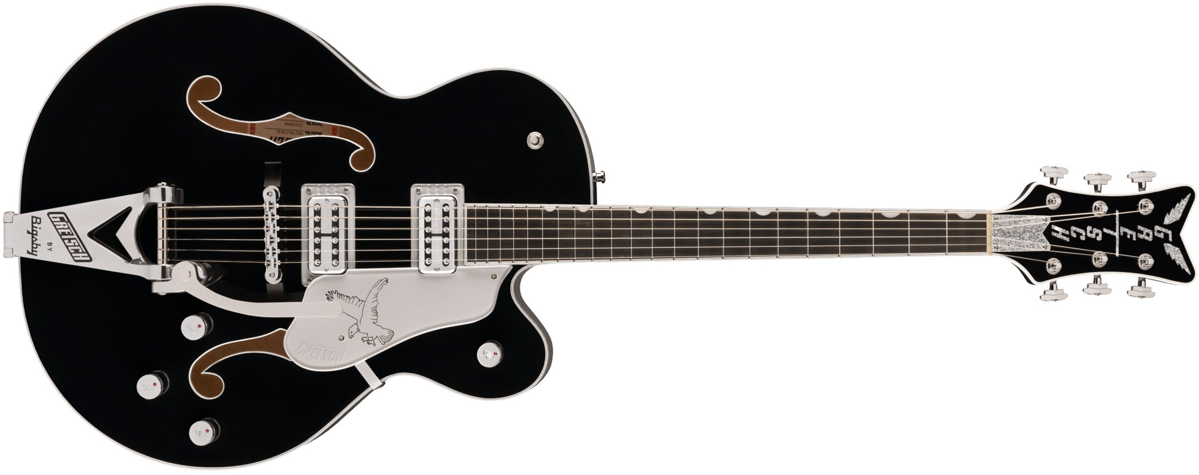 Gretsch Falcon Hollow Body Bigsby Pro Jap 2h Trem Eb - Black - Guitare Électrique 1/2 Caisse - Main picture