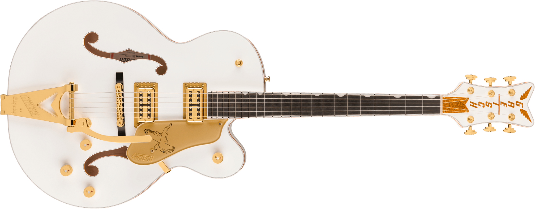 Gretsch Falcon Hollow Body Bigsby Pro Jap 2h Trem Eb - White - Guitare Électrique 1/2 Caisse - Main picture