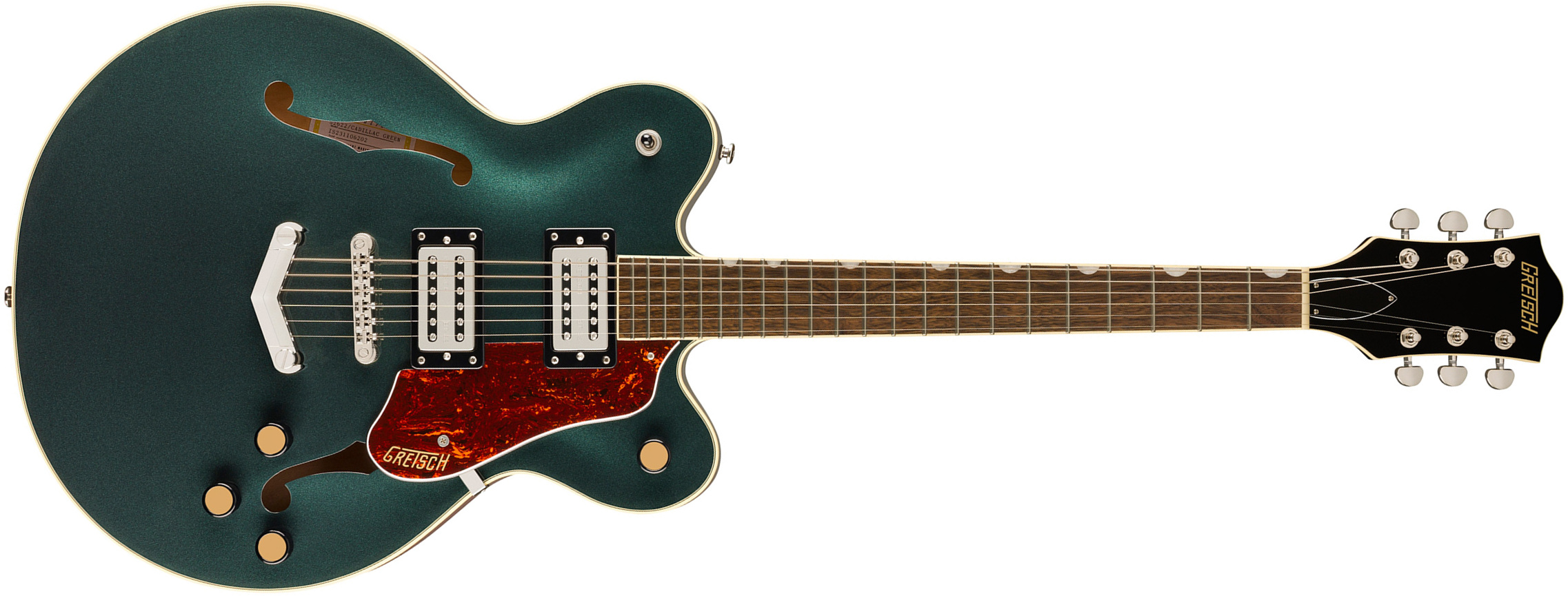 Gretsch G2622 V-stoptail Streamliner Center Block Dc 2h Ht Lau - Cadillac Green - Guitare Électrique 1/2 Caisse - Main picture