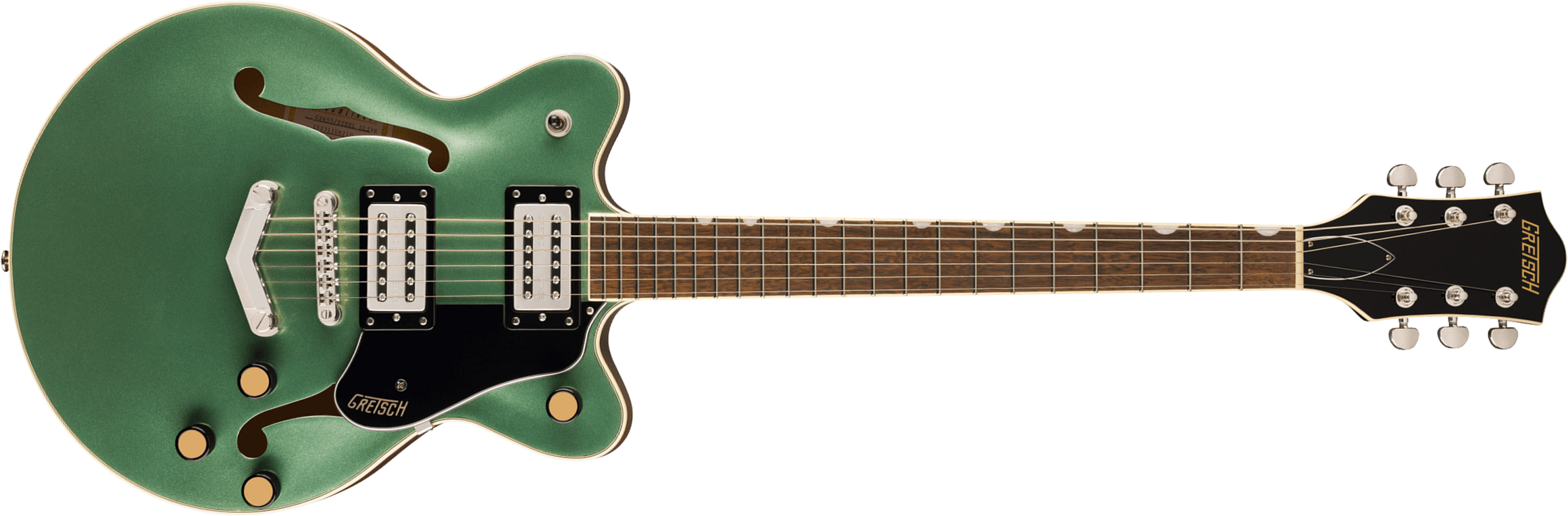 Gretsch G2655 Center Block Jr Dc V-stoptail Streamliner 2h Ht Lau - Steel Olive - Guitare Électrique Double Cut - Main picture