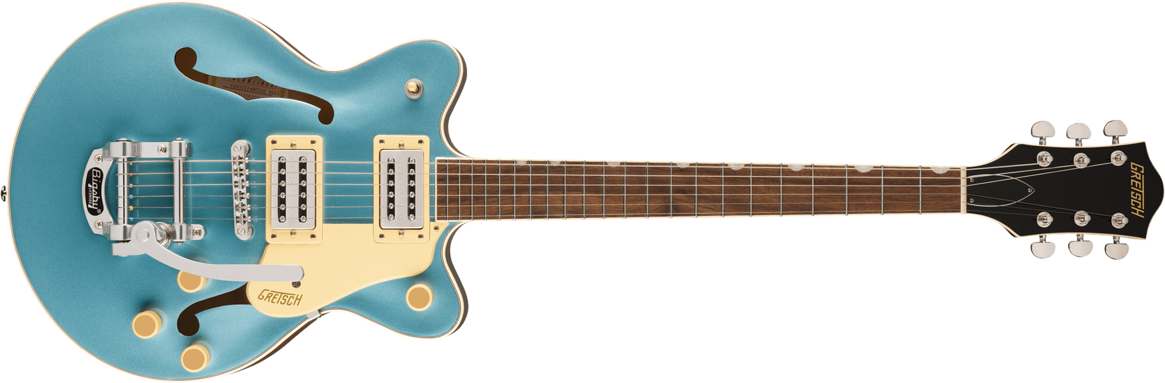 Gretsch G2655t Center Block Jr Dc Bigsby Streamliner 2h Trem Lau - Arctic Blue - Guitare Électrique Double Cut - Main picture