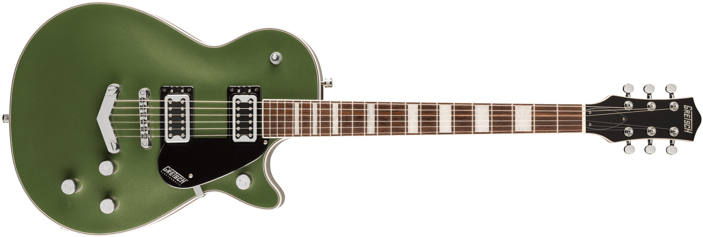 Gretsch G5220 Jet Bt Singlecut V-stoptail Electromatic 2h Ht Lau - Olive Metallic - Guitare Électrique Gaucher - Main picture