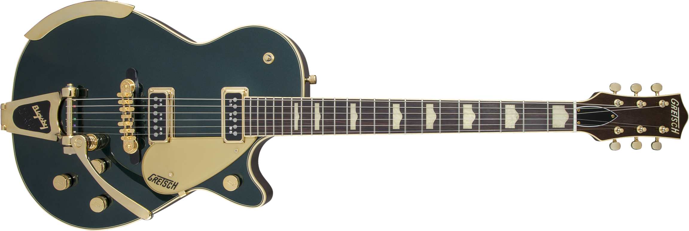 Gretsch G6128t-57 Duo Jet 1957 Vintage Select Jap 2h Tv Jones Trem Bigsby Rw - Cadillac Green - Guitare Électrique Single Cut - Main picture