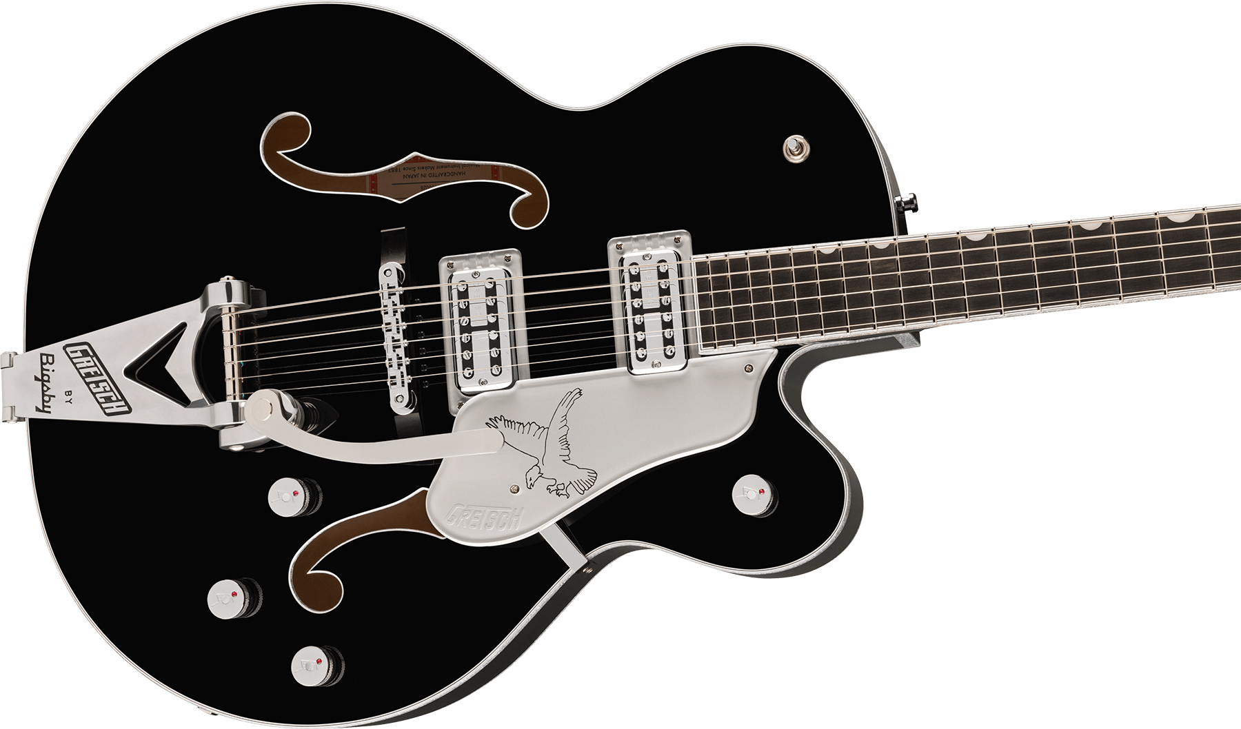 Gretsch Falcon Hollow Body Bigsby Pro Jap 2h Trem Eb - Black - Guitare Électrique 1/2 Caisse - Variation 2