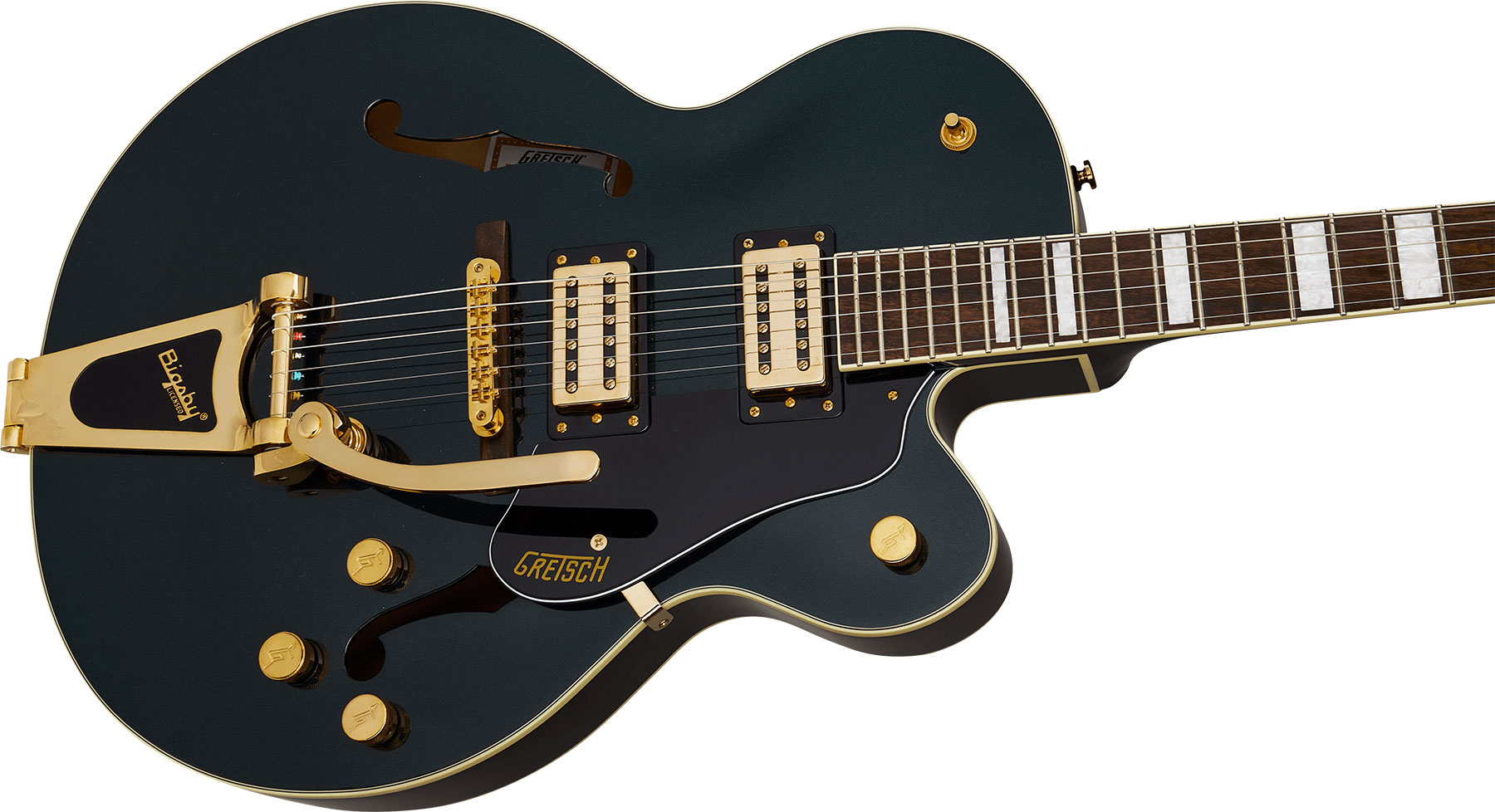 Gretsch G2420tg Streamliner Hollow Body Bigsby Ltd 2h Trem Lau - Cadillac Green - Guitare Électrique 1/2 Caisse - Variation 2