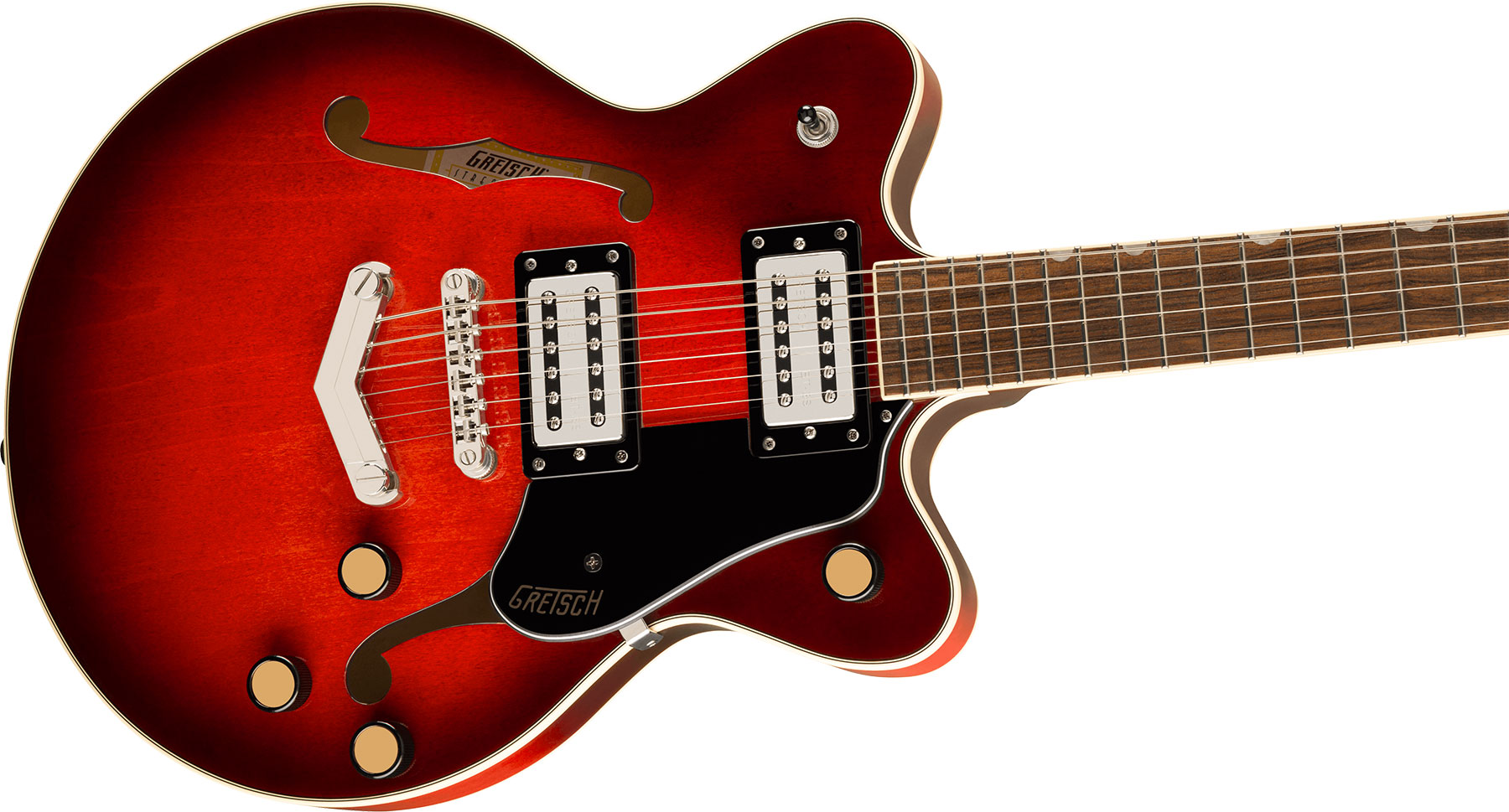 Gretsch G2655 Center Block Jr Dc V-stoptail Streamliner 2h Ht Lau - Claret Burst - Guitare Électrique Double Cut - Variation 2