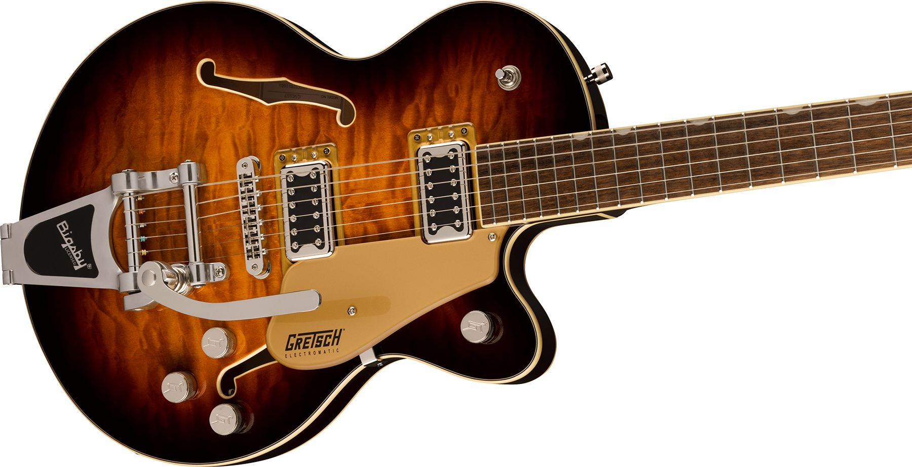 Gretsch G5655t-qm Electromatic Center Block Jr. Bigsby 2h Trem Lau - Sweet Tea - Guitare Électrique 1/2 Caisse - Variation 2