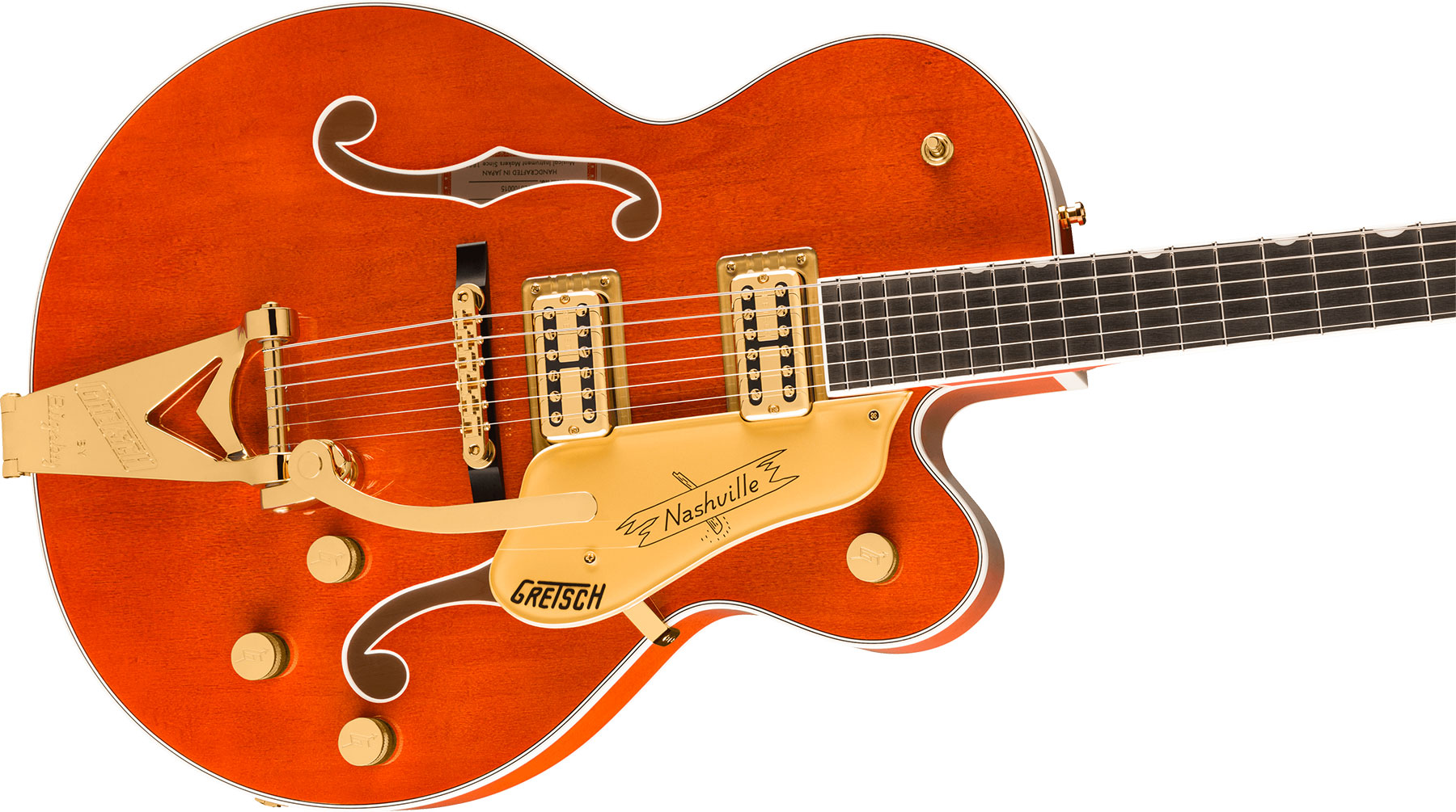 Gretsch Nashville Hollow Body Bigsby Gh Pro Jap 2h Trem Eb - Orange Stain - Guitare Électrique 1/2 Caisse - Variation 2