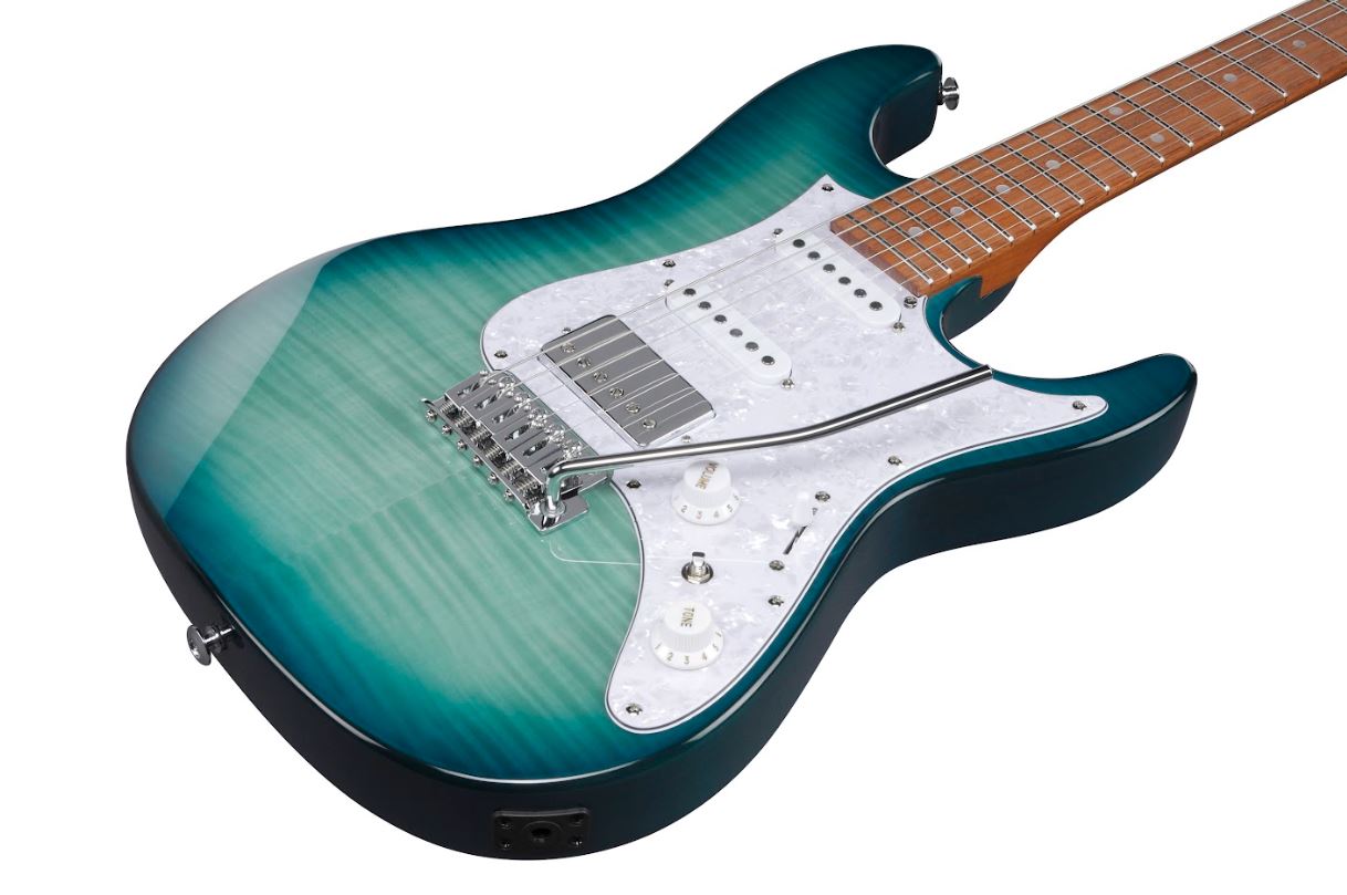 Ibanez Az22s1ftks Trem Hss Mn - Transparent Turquoise Burst - Guitare Électrique Forme Str - Variation 2