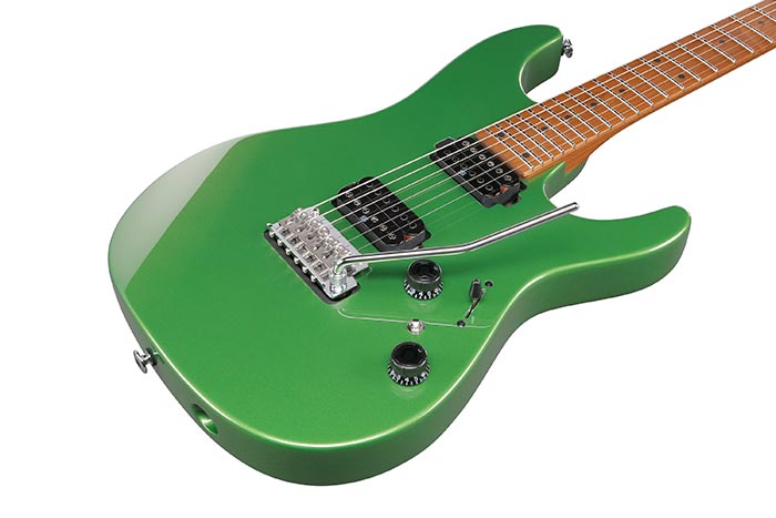 Ibanez Az2402 Agm Prestige Jap 2h Seymour Duncan Trem Mn - Apple Green Metallic - Guitare Électrique Forme Str - Variation 2