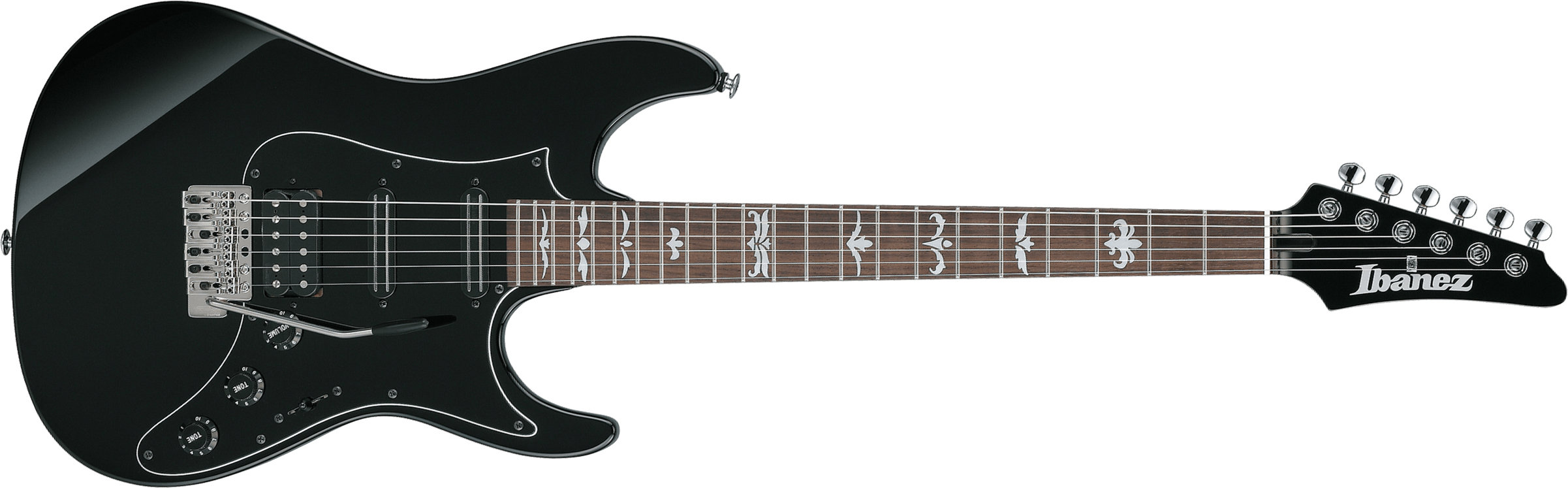 Ibanez Andy Timmons Atz300 Bk Jap Signature 3h Dimarzio Trem Rw - Black - Guitare Électrique Signature - Main picture