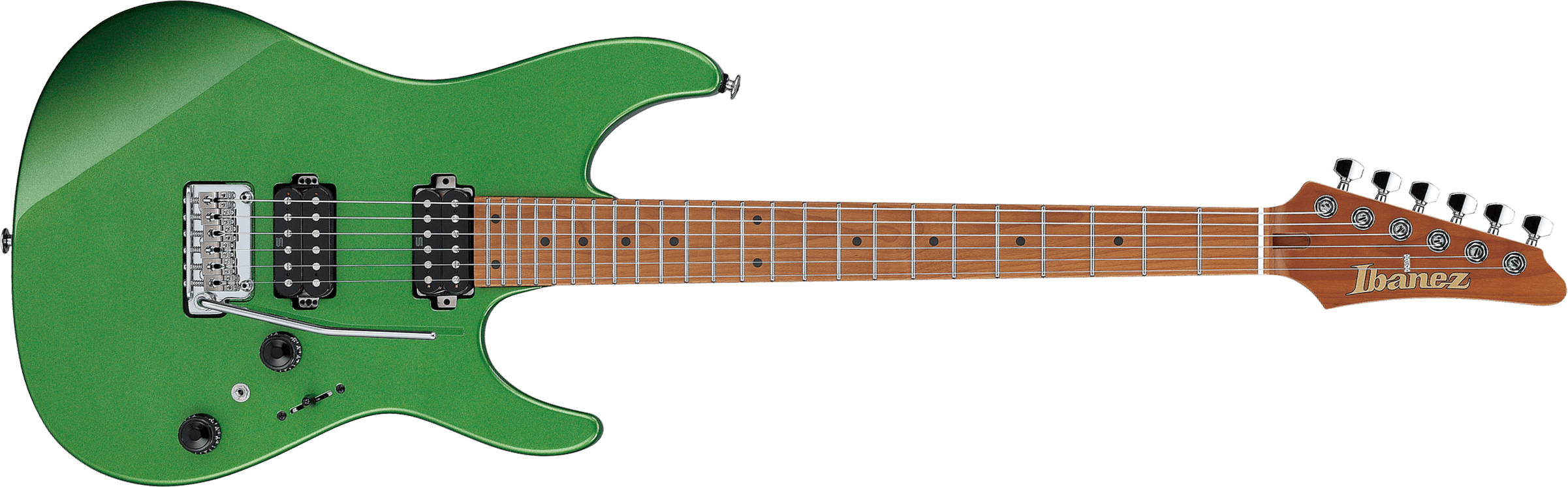 Ibanez Az2402 Agm Prestige Jap 2h Seymour Duncan Trem Mn - Apple Green Metallic - Guitare Électrique Forme Str - Main picture