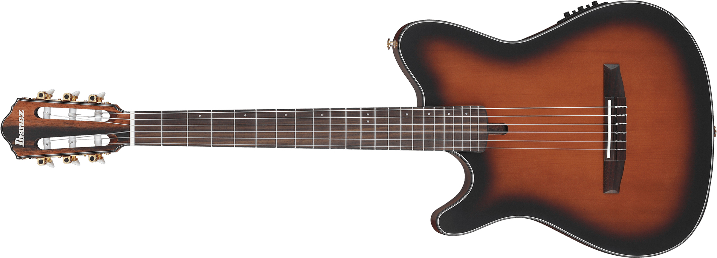 Ibanez Frh10nl Bsf Hybrid Cw Gaucher Epicea Sapele Wal - Brown Sunburst Flat - Guitare Classique Format 4/4 - Main picture