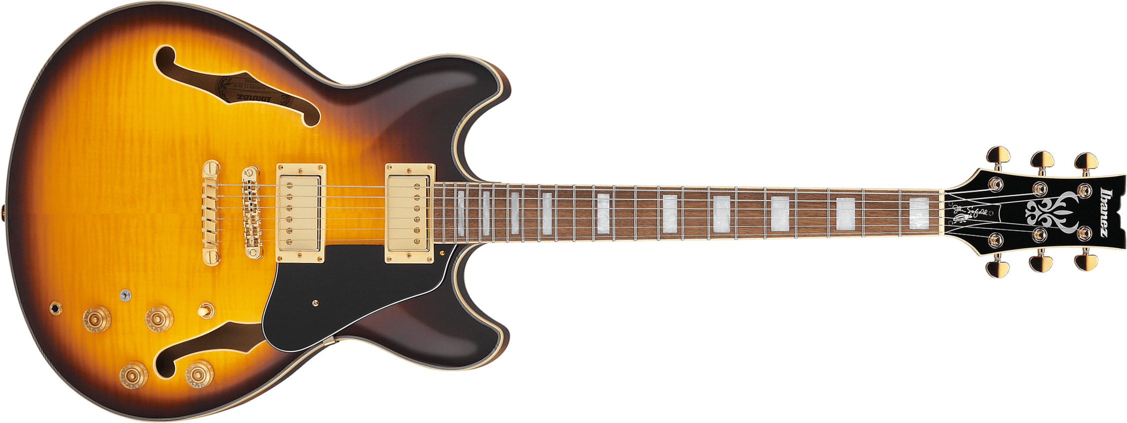 Ibanez John Scofield Jsm10em Ttb Signature 2h Ht Wal - Two-tone Burst - Guitare Électrique 1/2 Caisse - Main picture