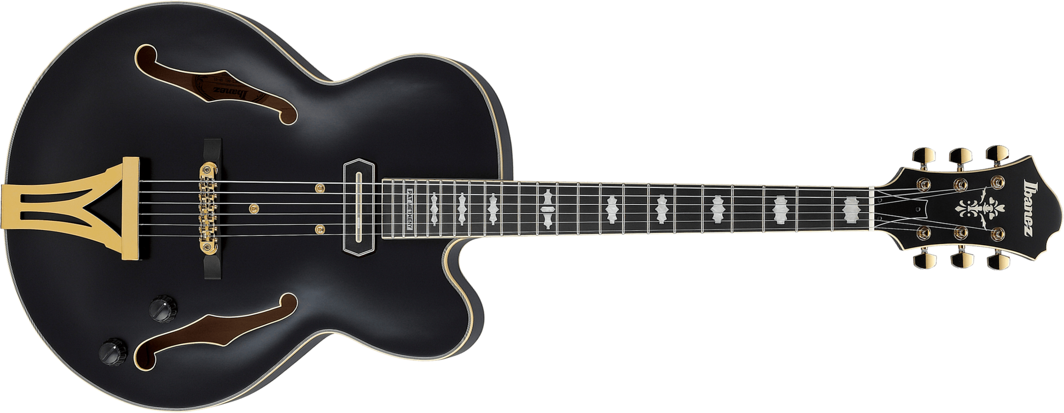 Ibanez Pat Metheny Pm3c Bkl Signature 1s Ht Eb - Black Low Gloss - Guitare Électrique 3/4 Caisse & Jazz - Main picture