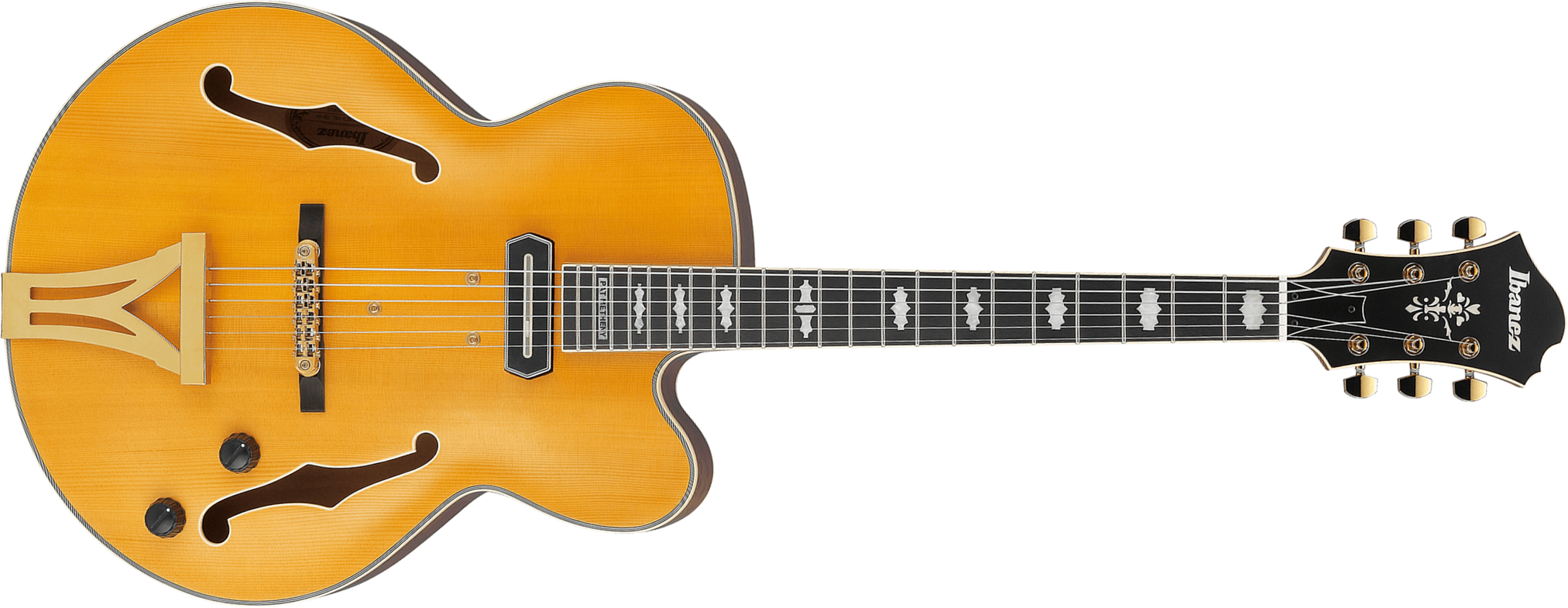 Ibanez Pat Metheny Pm3c Nal Signature 1s Ht Eb - Natural Amber Low Gloss - Guitare Électrique 3/4 Caisse & Jazz - Main picture