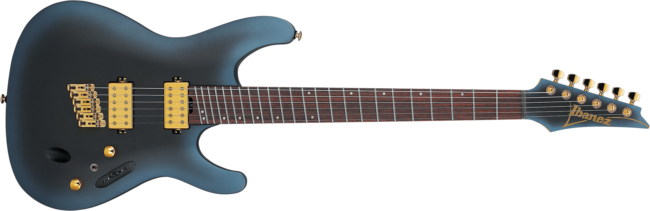 Ibanez Sml721 Mam Axe Design Lab Multiscale 2h Ht Rw - Midnight Arctic Ocean Matte - Guitare Électrique Multi-scale - Main picture