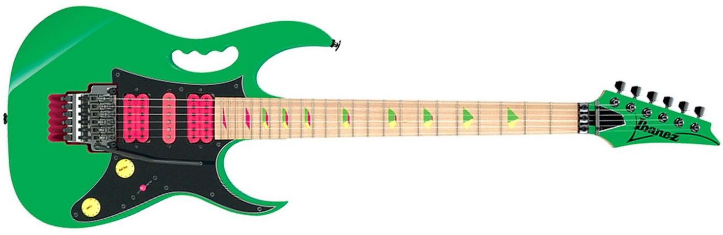 Ibanez Steve Vai Jem777 Lng Japon Signature Hsh Dimarzio Fr - Loch Ness Green - Guitare Électrique Forme Str - Main picture