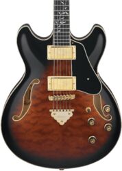 Guitare électrique 1/2 caisse Ibanez Artcore Expressionist AS93QMSP DBS - dark brown sunburst