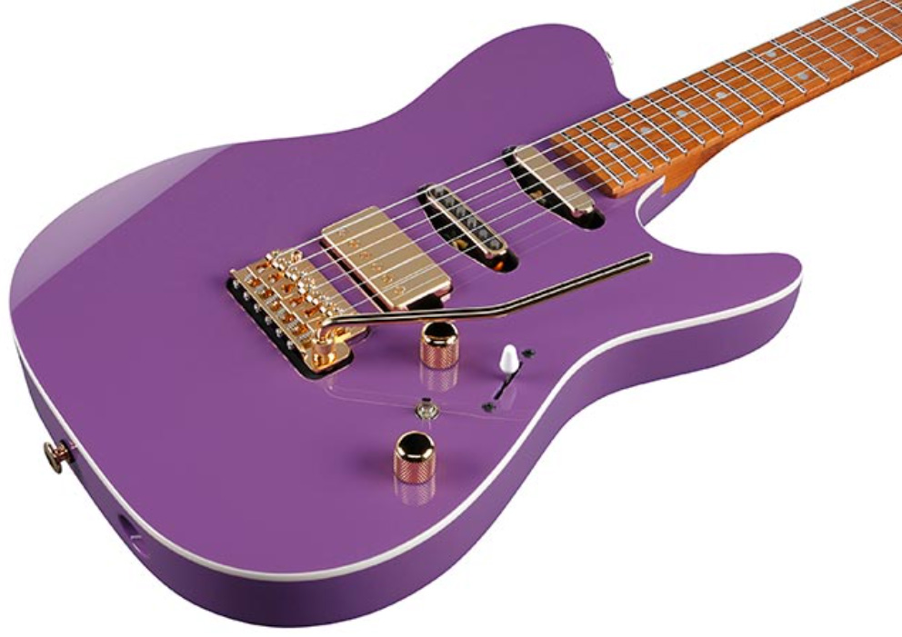 Ibanez Lari Basilio Lb1 Vl Jap Signature Hss Trem Mn - Violet - Guitare Électrique Forme Tel - Variation 2