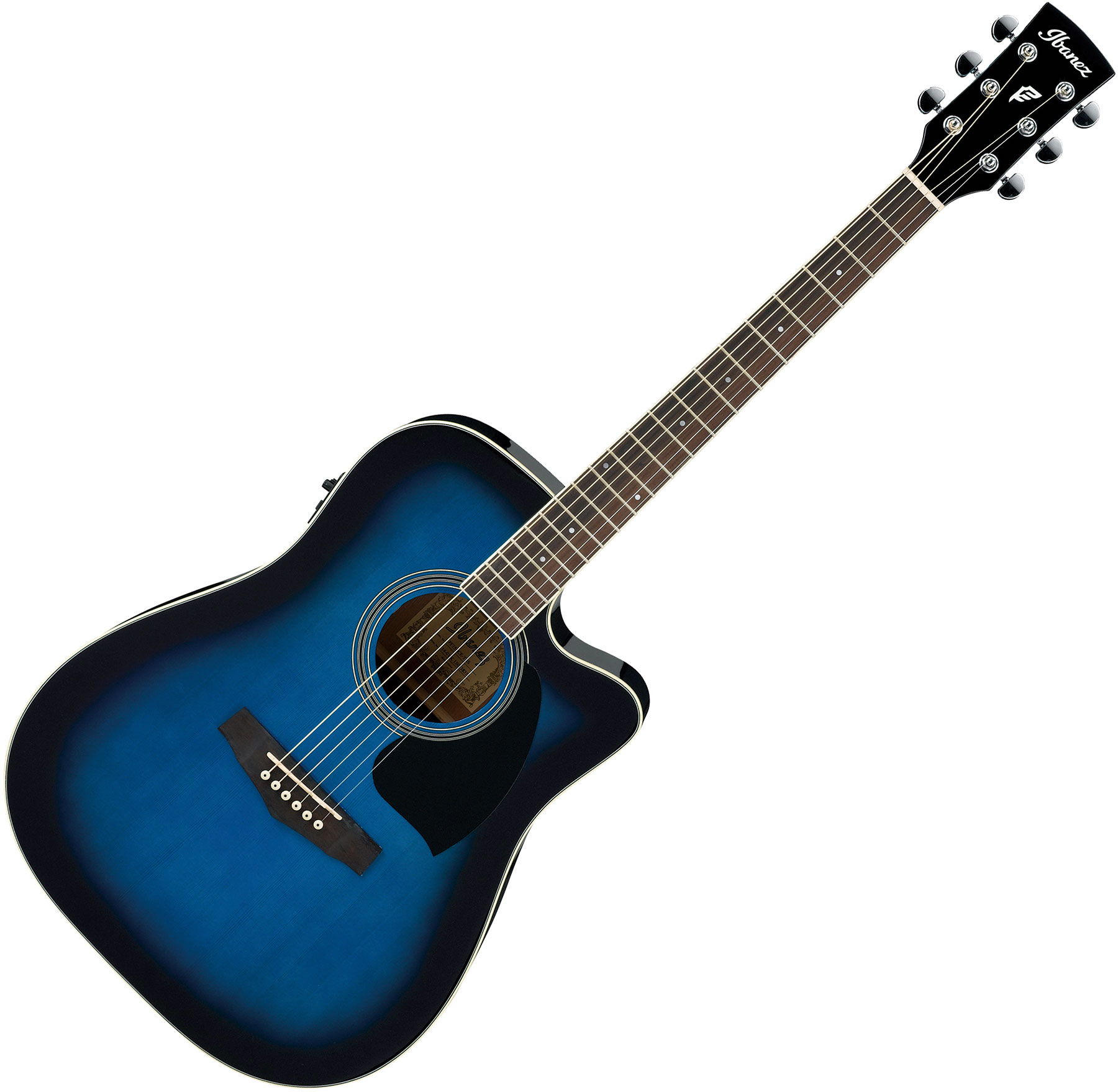  Guitare  folk electro Ibanez PF15ECE TBS trans blue 