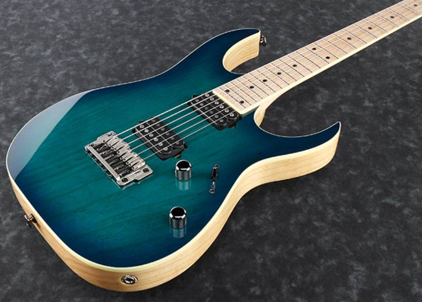 Ibanez Rg652ahmfx Ngb Prestige Jap Hh Dimarzio Ht Mn - Nebula Green Burst - Guitare Électrique Forme Str - Variation 2