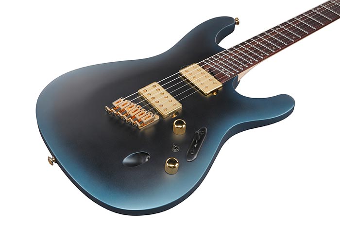 Ibanez Sml721 Mam Axe Design Lab Multiscale 2h Ht Rw - Midnight Arctic Ocean Matte - Guitare Électrique Multi-scale - Variation 2