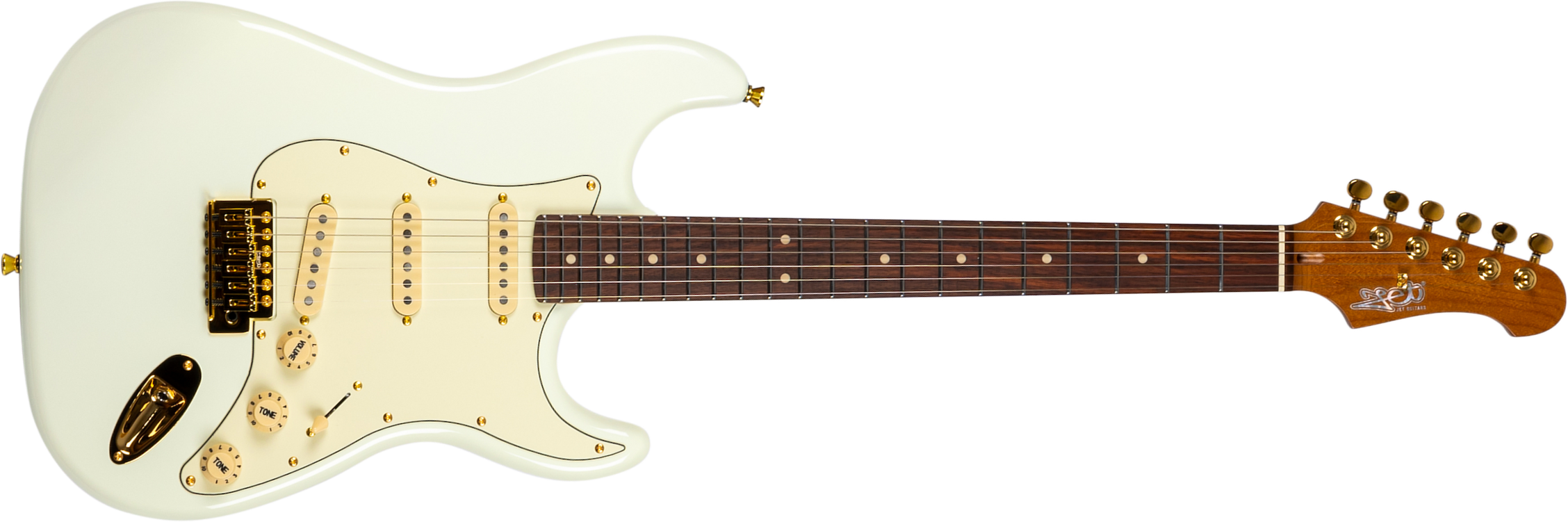 Jet Guitars Js-380 Ow G 3s Trem Rw - Olympic White - Guitare Électrique Forme Str - Main picture