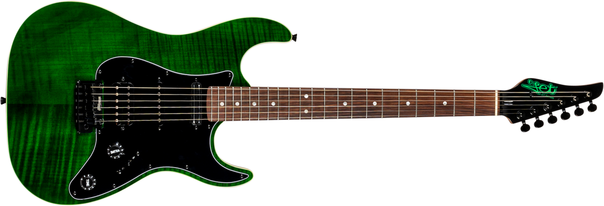 Jet Guitars Js450 Tgr Hss Trem Rw - Transparent Green - Guitare Électrique Forme Str - Main picture