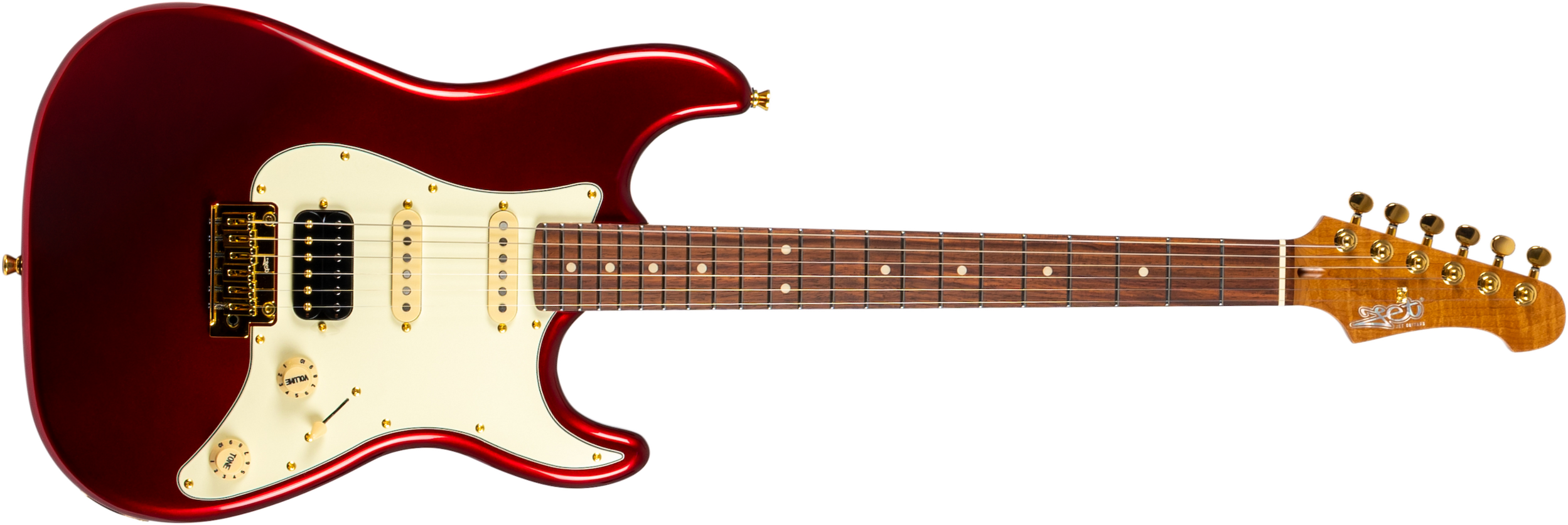 Jet Guitars Js480 Wr G Trem Hss Rw - Wine Red - Guitare Électrique Forme Str - Main picture