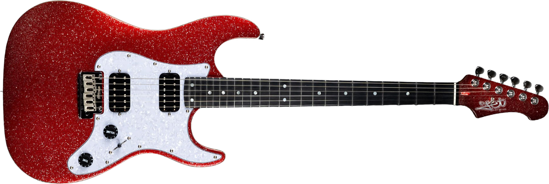 Jet Guitars Js500 Rds 2h Trem Eb - Red Sparkle - Guitare Électrique Forme Str - Main picture