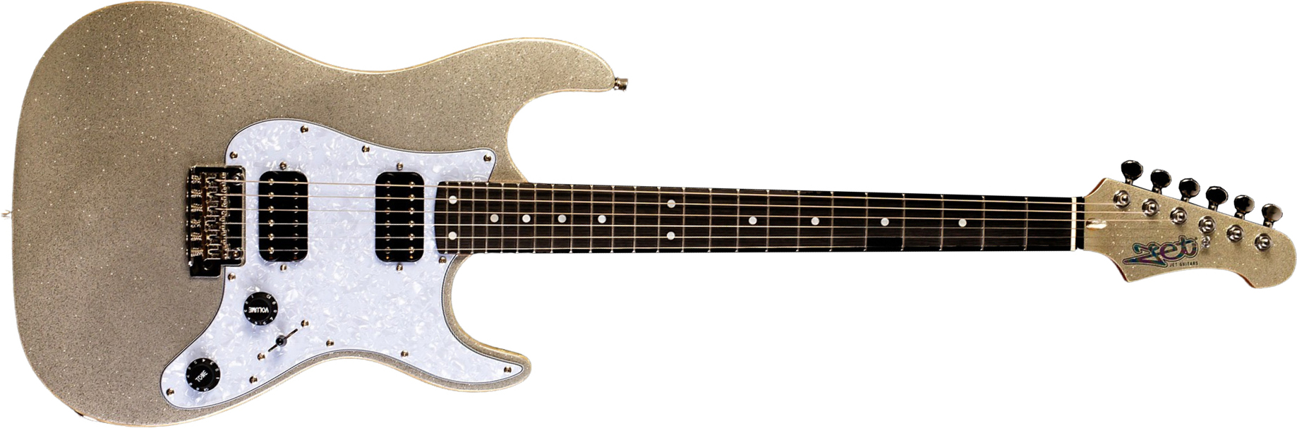 Jet Guitars Js500 Sls 2h Trem Eb - Silver Sparkle - Guitare Électrique Forme Str - Main picture