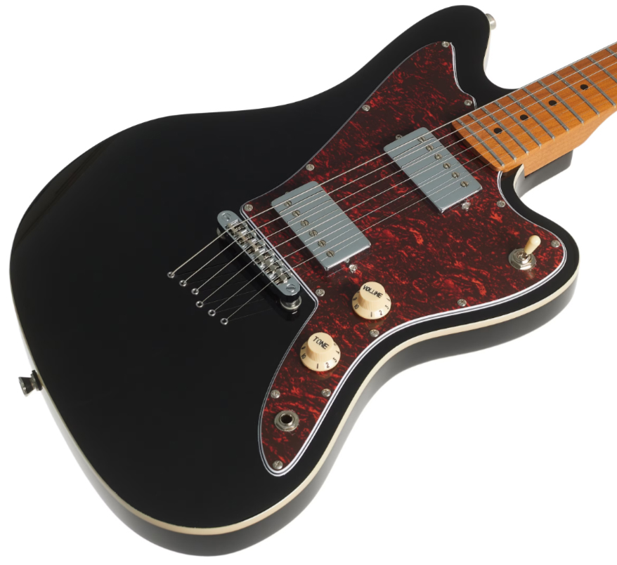 Jet Guitars Jj350 Bk 2h Ht Mn - Black - Guitare Électrique RÉtro Rock - Variation 2