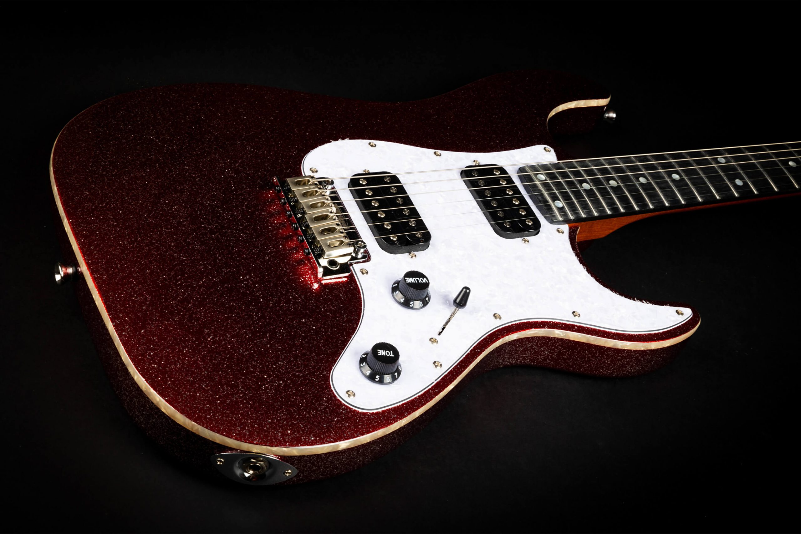 Jet Guitars Js500 Rds 2h Trem Eb - Red Sparkle - Guitare Électrique Forme Str - Variation 2