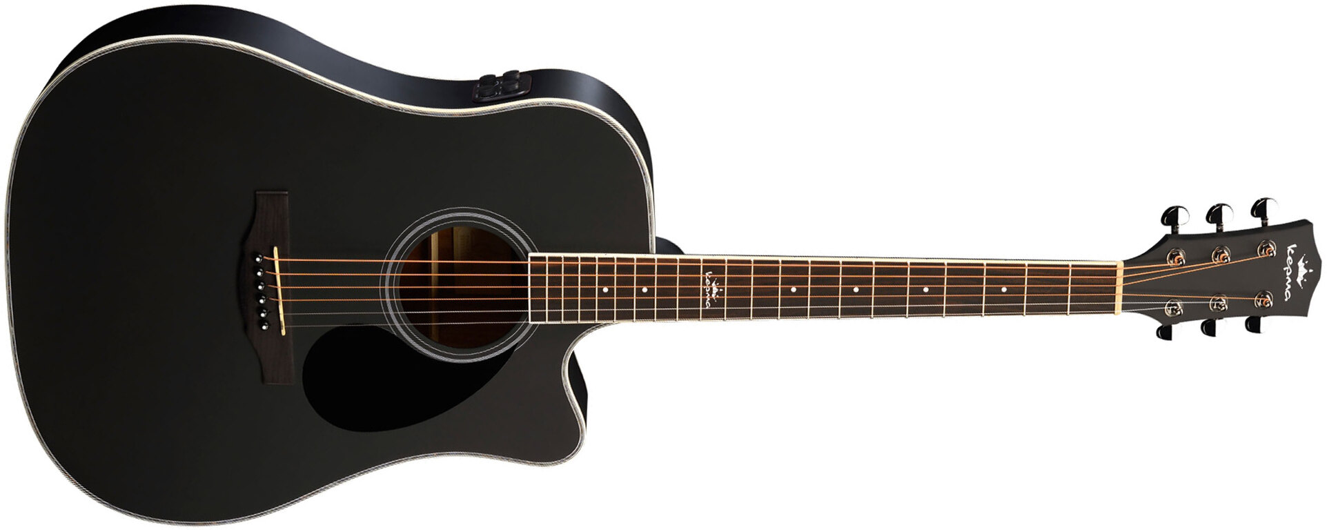 Kepma Edce-k10 Plytone Dreadnought Epicea Acajou Rw - Black Matte - Guitare Folk - Main picture