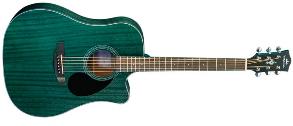 Kepma Edce-k10 Plytone Dreadnought Tout Acajou Rw - Blue Matte - Guitare Folk - Main picture