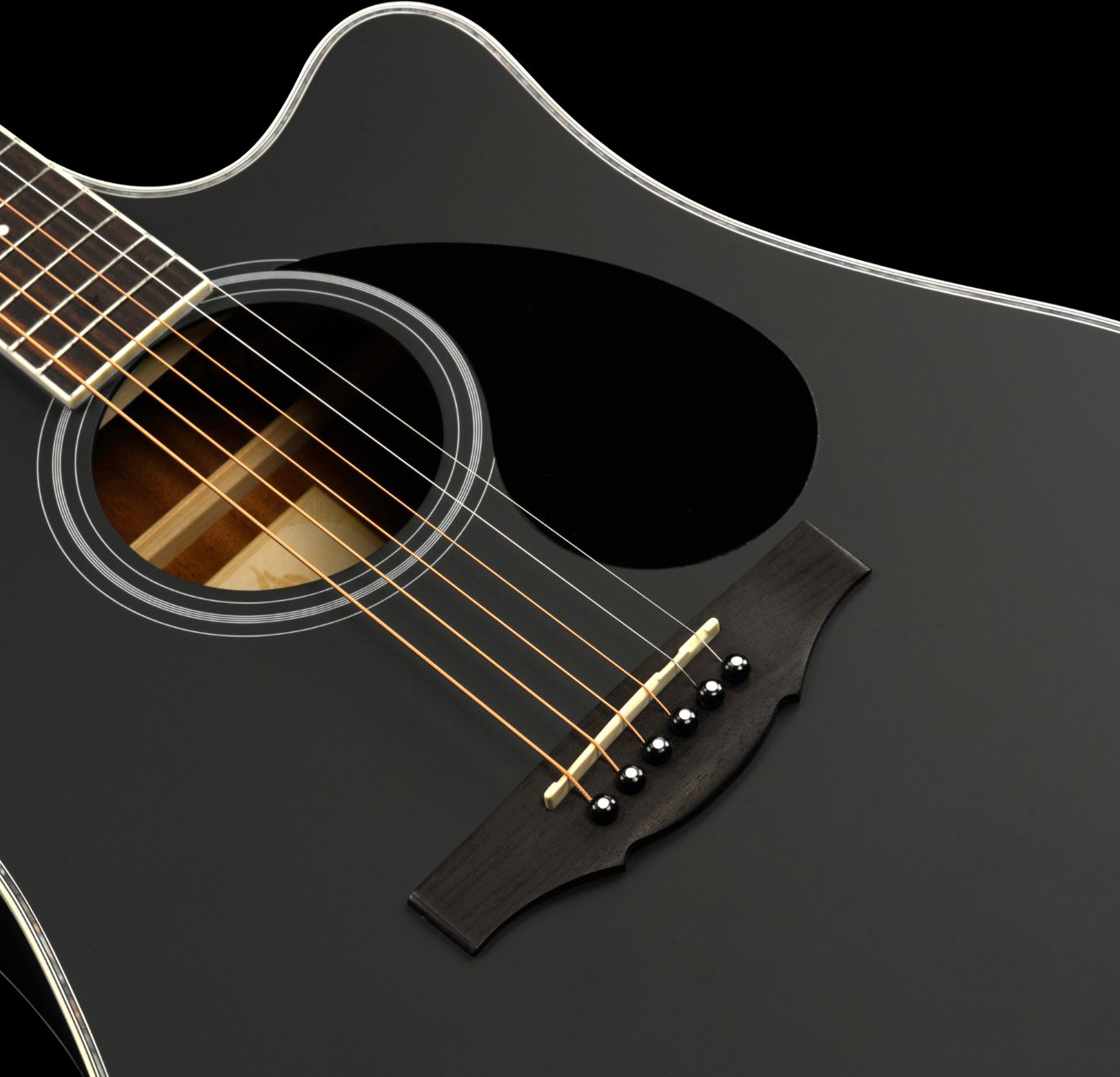 Kepma Edce-k10 Plytone Dreadnought Epicea Acajou Rw - Black Matte - Guitare Folk - Variation 2