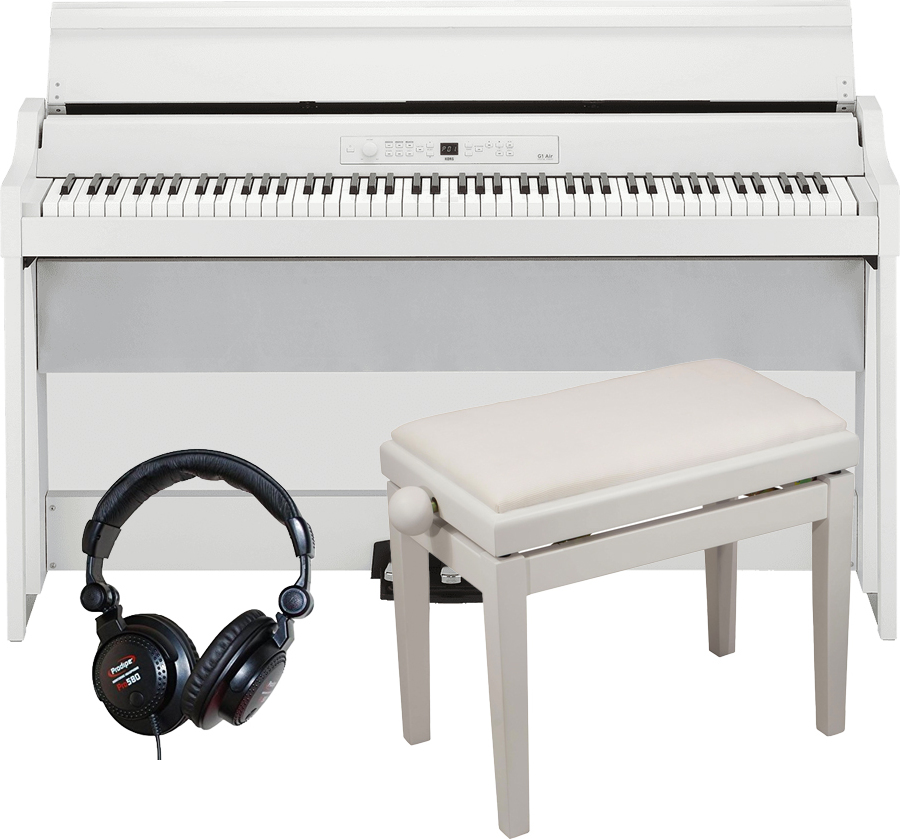 G1B AIR WH + X-TONE XB6162 Blanche + CASQUE PRO580 Piano numérique