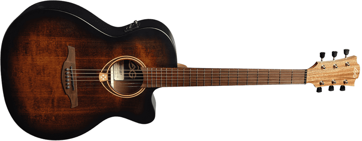 Lag T70ace Tramontane Auditorium Cw Epicea Sapele Bro - Black & Brown - Guitare Folk - Main picture