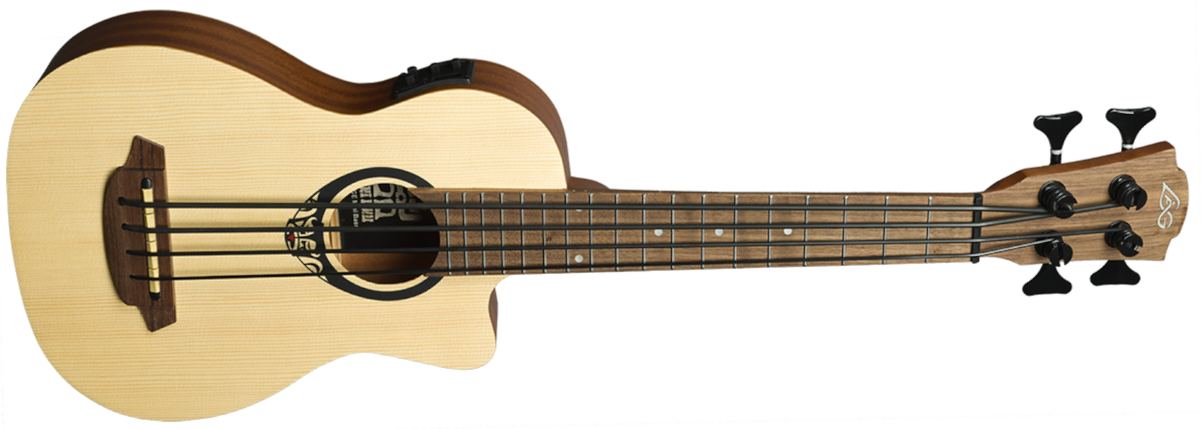 Lag Tkb150ce Mini Bass Tiki Cw Epicea Acajou +housse - Natural - Basse Acoustique - Main picture