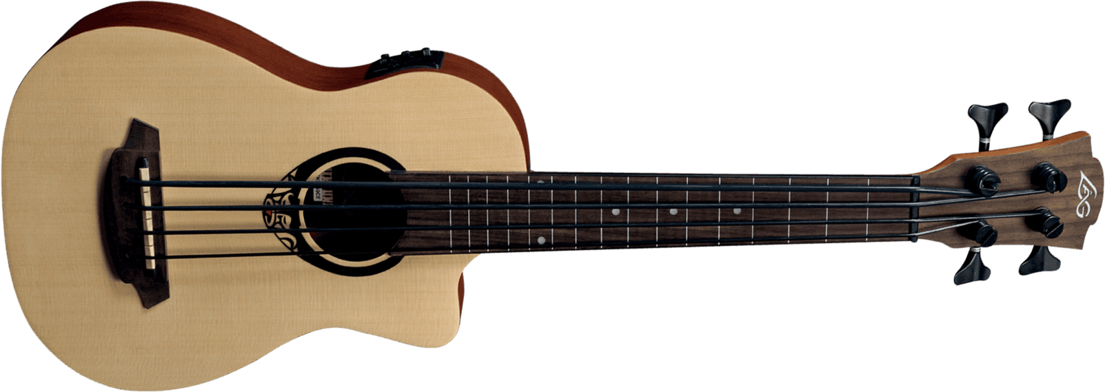 Lag Tkb150fce Mini Bass Fretless Tiki Cw Epicea Acajou +housse - Natural - Basse Acoustique - Main picture